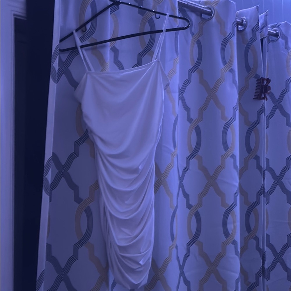 Amazon White Chemise with Ruched Design